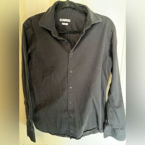Zara Long Sleeve Black Button Down Shirt Medium